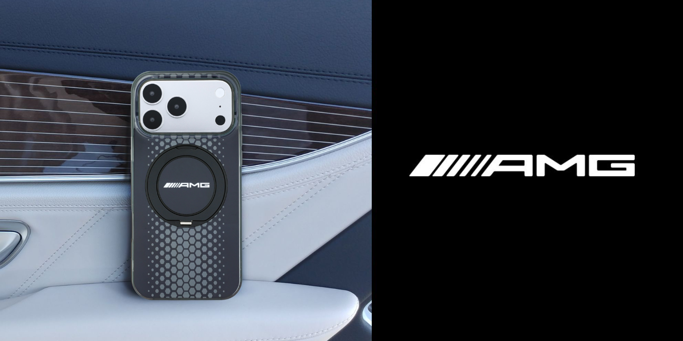 Dėklas Mercedes AMG IML Double Layer Urban Line Case with Ring Stand MagSafe for iPhone 18 Pro / 17 Pro - Juodas aprašymas - Prekės nuotrauka