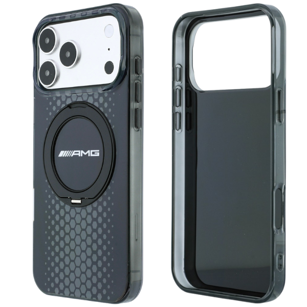 Dėklas Mercedes AMG IML Double Layer Urban Line Case with Ring Stand MagSafe for iPhone 18 Pro / 17 Pro - Juodas aprašymas - Prekės nuotrauka