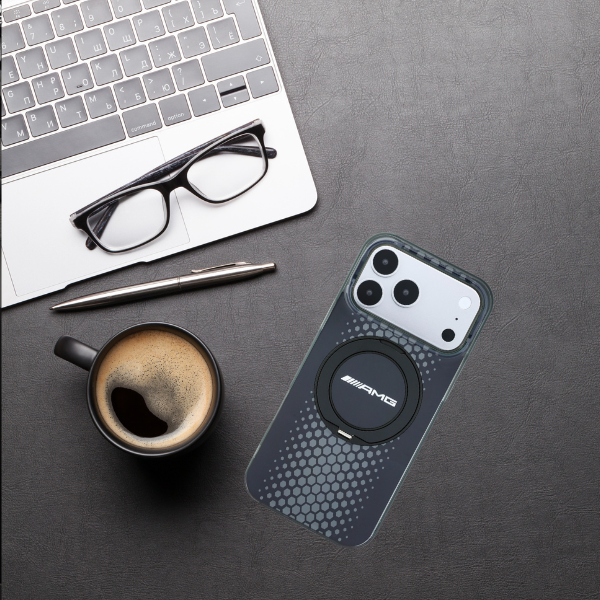 Dėklas Mercedes AMG IML Double Layer Urban Line with Ring Stand MagSafe Case for iPhone 18 Pro Max / 17 Pro Max - Juodas aprašymas - Prekės nuotrauka