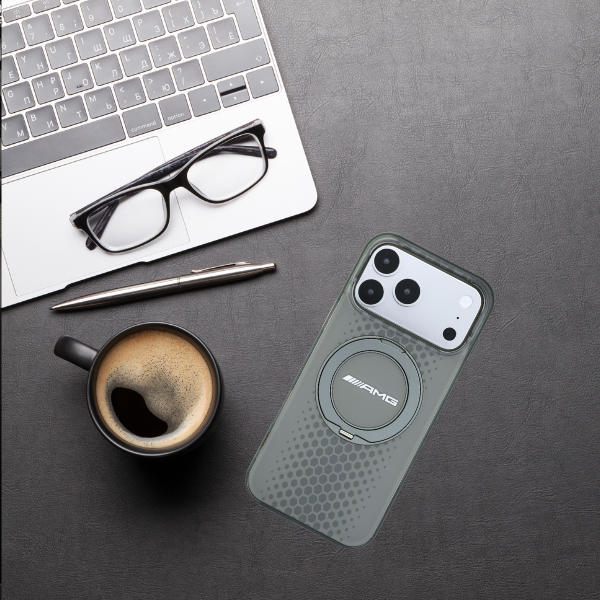 Dėklas Mercedes AMG IML Double Layer Urban Line Case with Ring Stand MagSafe for iPhone 18 Pro Max / 17 Pro Max - Gray aprašymas - Prekės nuotrauka