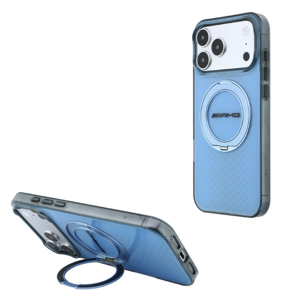 Dėklas Mercedes AMG IML Double Layer Urban Line with Ring Stand MagSafe case for iPhone 18 Pro Max / 17 Pro Max - mėlynas aprašymas - Prekės nuotrauka