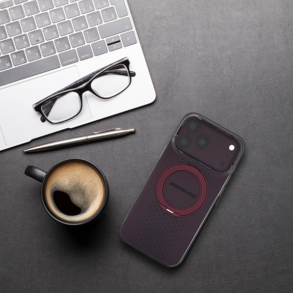 Mercedes AMG IML Double Layer Urban Line with Ring Stand MagSafe case for iPhone 18 Pro Max / 17 Pro Max - burgundy aprašymas - Prekės nuotrauka
