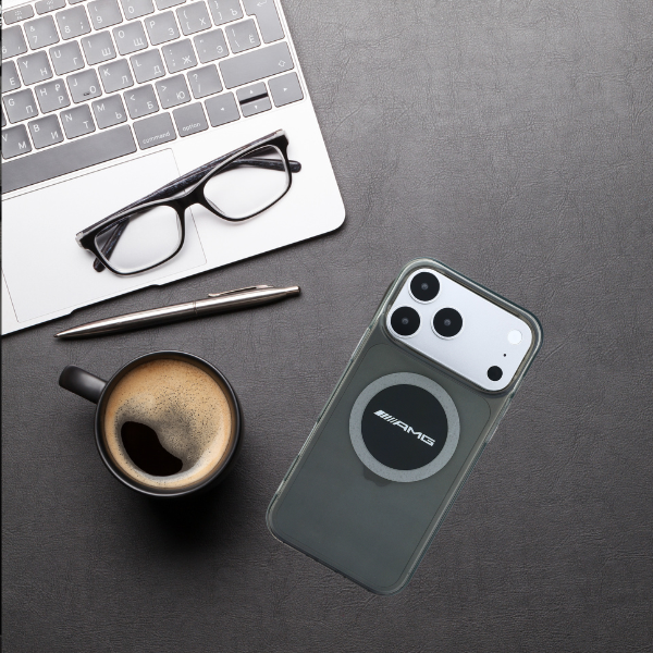Dėklas Mercedes AMG IML Transparent Bicolor Block MagSafe Case for iPhone 18 Pro Max / 17 Pro Max - Juodas and Gray aprašymas - Prekės nuotrauka