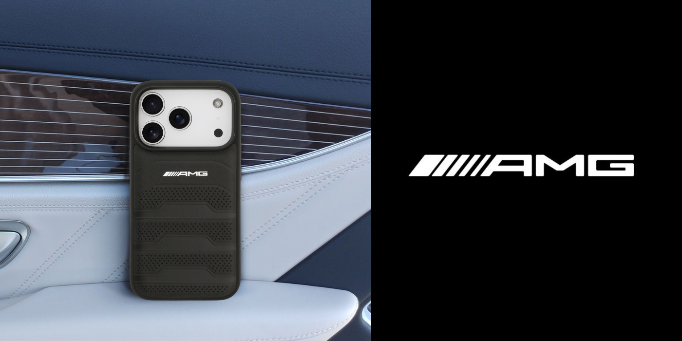 Dėklas Mercedes AMG Leather Debossed Lines Logo case for iPhone 18 Pro / 17 Pro - juodas aprašymas - Prekės nuotrauka