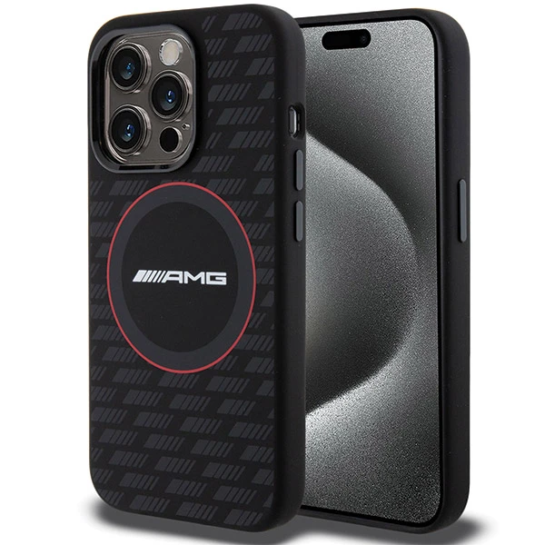 Dėklas Mercedes AMG Silicone Carbon Pattern MagSafe Case for iPhone 13 / 14 / 15 - Juodas aprašymas - Prekės nuotrauka