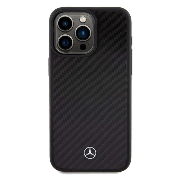 Mercedes Carbon Fiber Dynamic - dėklas skirtas Apple iPhone 15 Pro Max Juodas aprašymas - Prekės nuotrauka