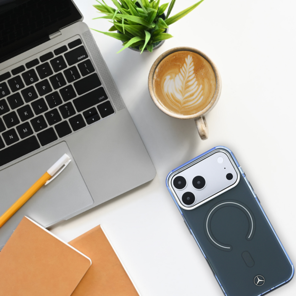 Dėklas Mercedes Double Layer Iconic Logo MagSafe Case for iPhone 18 Pro Max / 17 Pro Max - Dark Gray aprašymas - Prekės nuotrauka