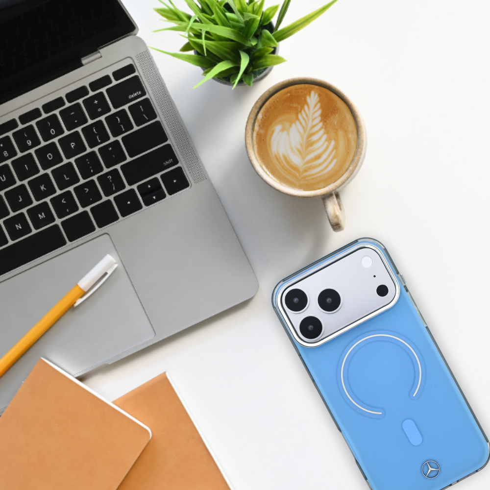 Dėklas Mercedes Double Layer Iconic Logo MagSafe Case for iPhone 18 Pro Max / 17 Pro Max - Mėlyna aprašymas - Prekės nuotrauka