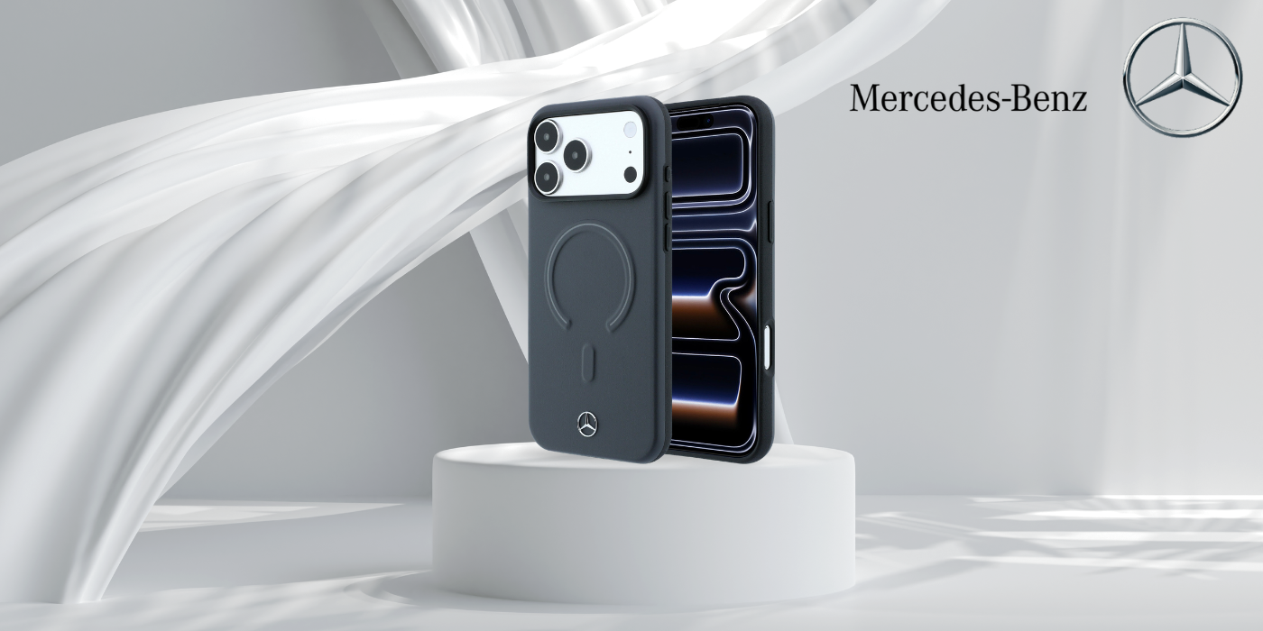 Mercedes Leather 3D MagSafe dėklas, skirtas iPhone 18 Pro Max / 17 Pro Max – antracitas aprašymas - Prekės nuotrauka