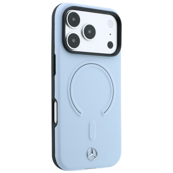 Dėklas Mercedes Leather 3D MagSafe Case for iPhone 18 Pro / 17 Pro - Mėlyna aprašymas - Prekės nuotrauka