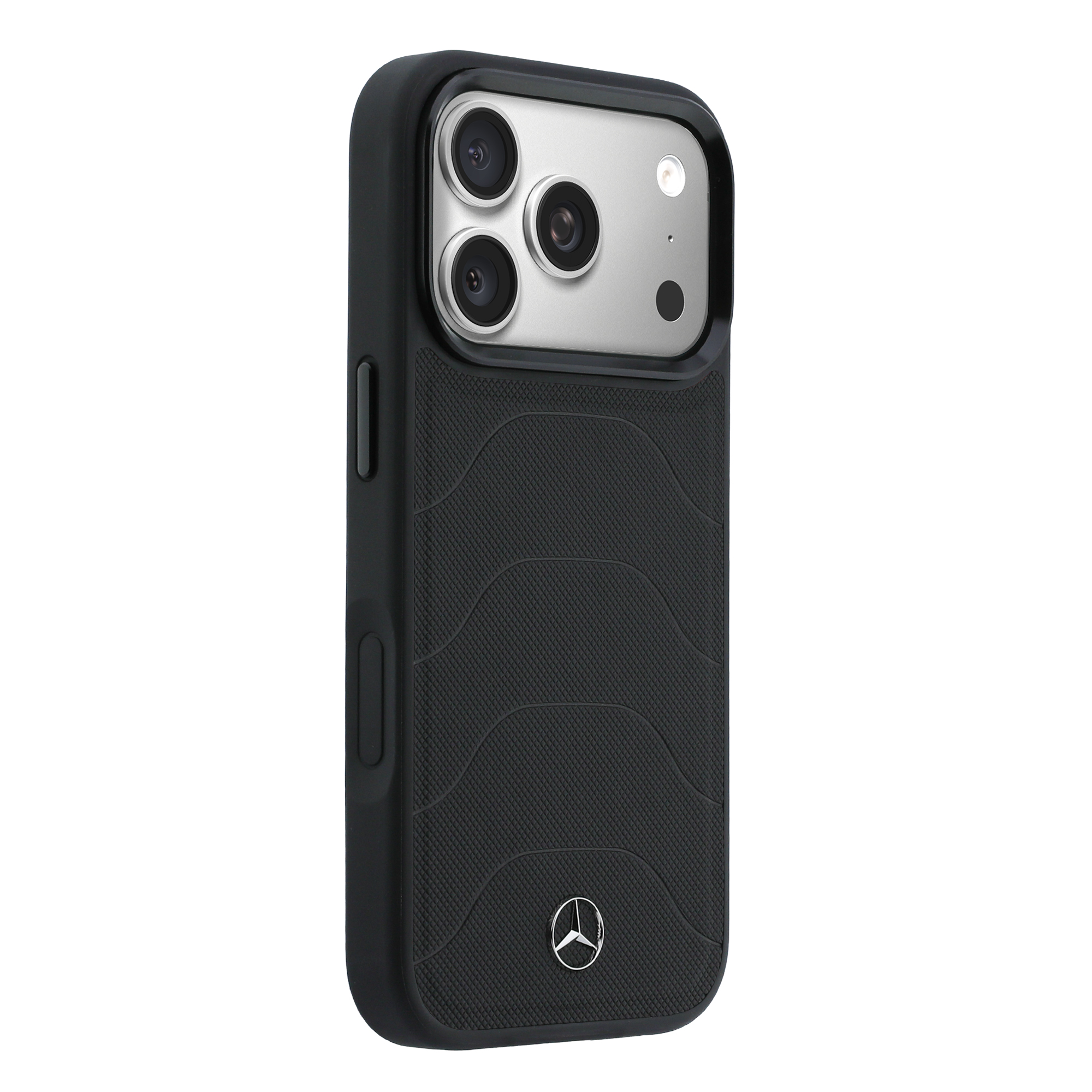 Dėklas Mercedes Leather Mesh with Bow Line MagSafe Case for iPhone 18 Pro / 17 Pro - Juodas aprašymas - Prekės nuotrauka
