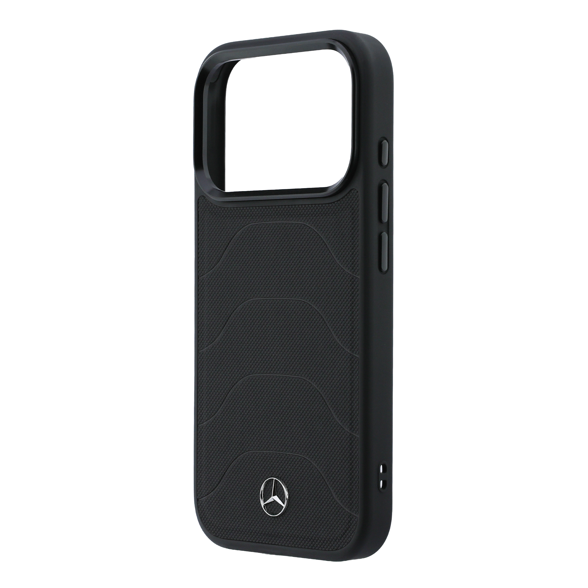 Dėklas Mercedes Leather Mesh with Bow Line MagSafe Case for iPhone 18 Pro Max / 17 Pro Max - Juodas aprašymas - Prekės nuotrauka