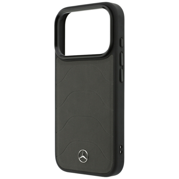 Dėklas Mercedes Leather Mesh with Bow Line MagSafe Case for iPhone 18 Pro / 17 Pro - Dark Gray aprašymas - Prekės nuotrauka