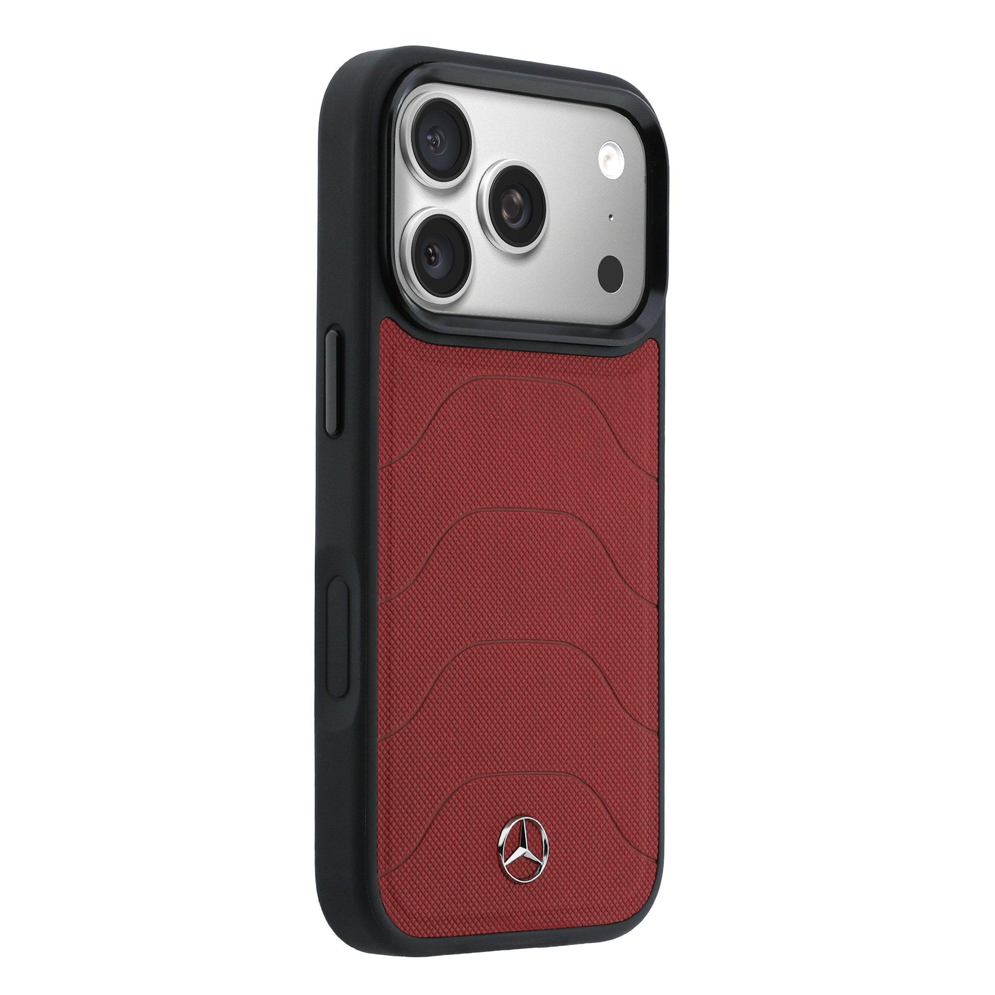 Dėklas Mercedes Leather Mesh with Bow Line MagSafe Case for iPhone 18 Pro Max / 17 Pro Max - Burgundy aprašymas - Prekės nuotrauka