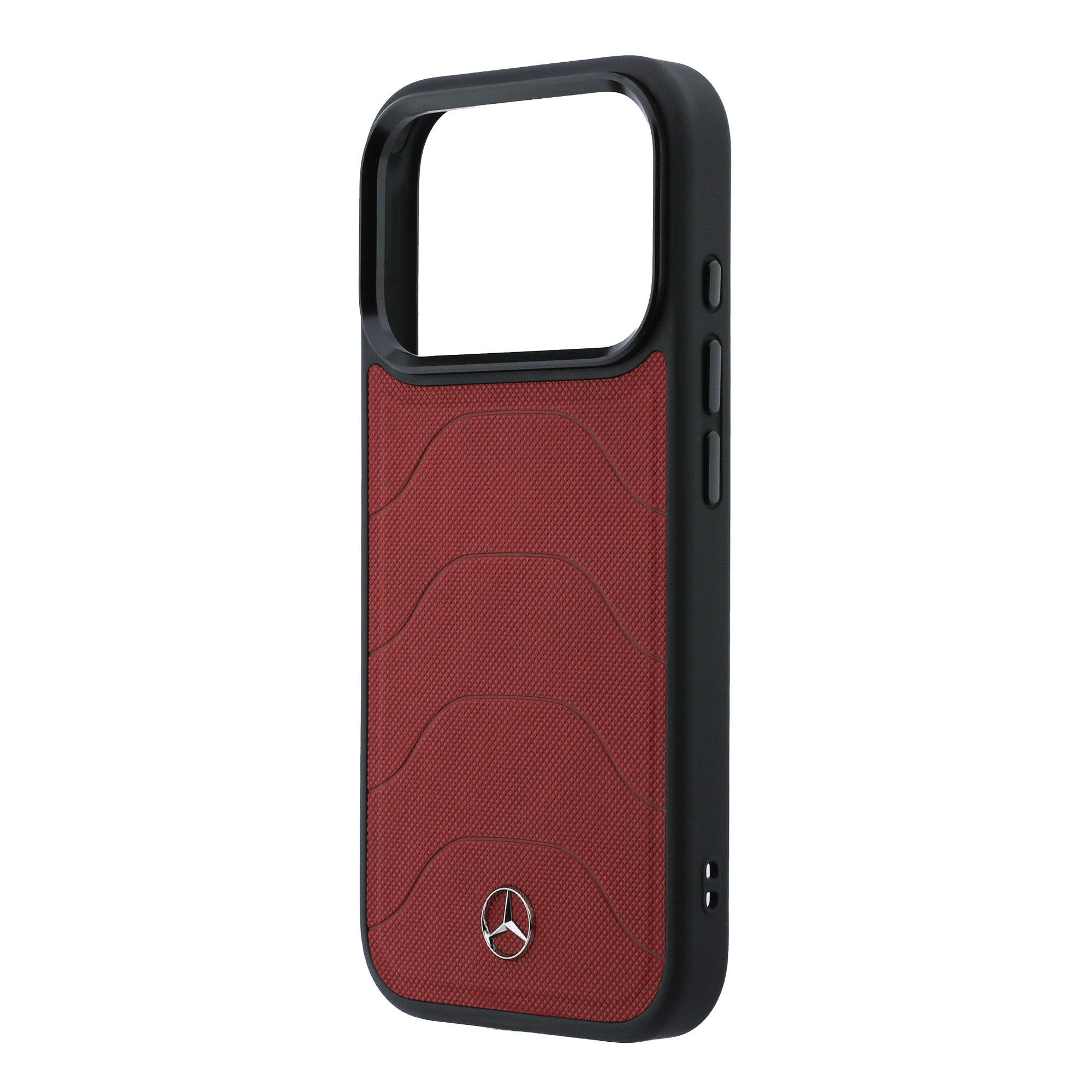 Dėklas Mercedes Leather Mesh with Bow Line MagSafe Case for iPhone 18 Pro Max / 17 Pro Max - Burgundy aprašymas - Prekės nuotrauka