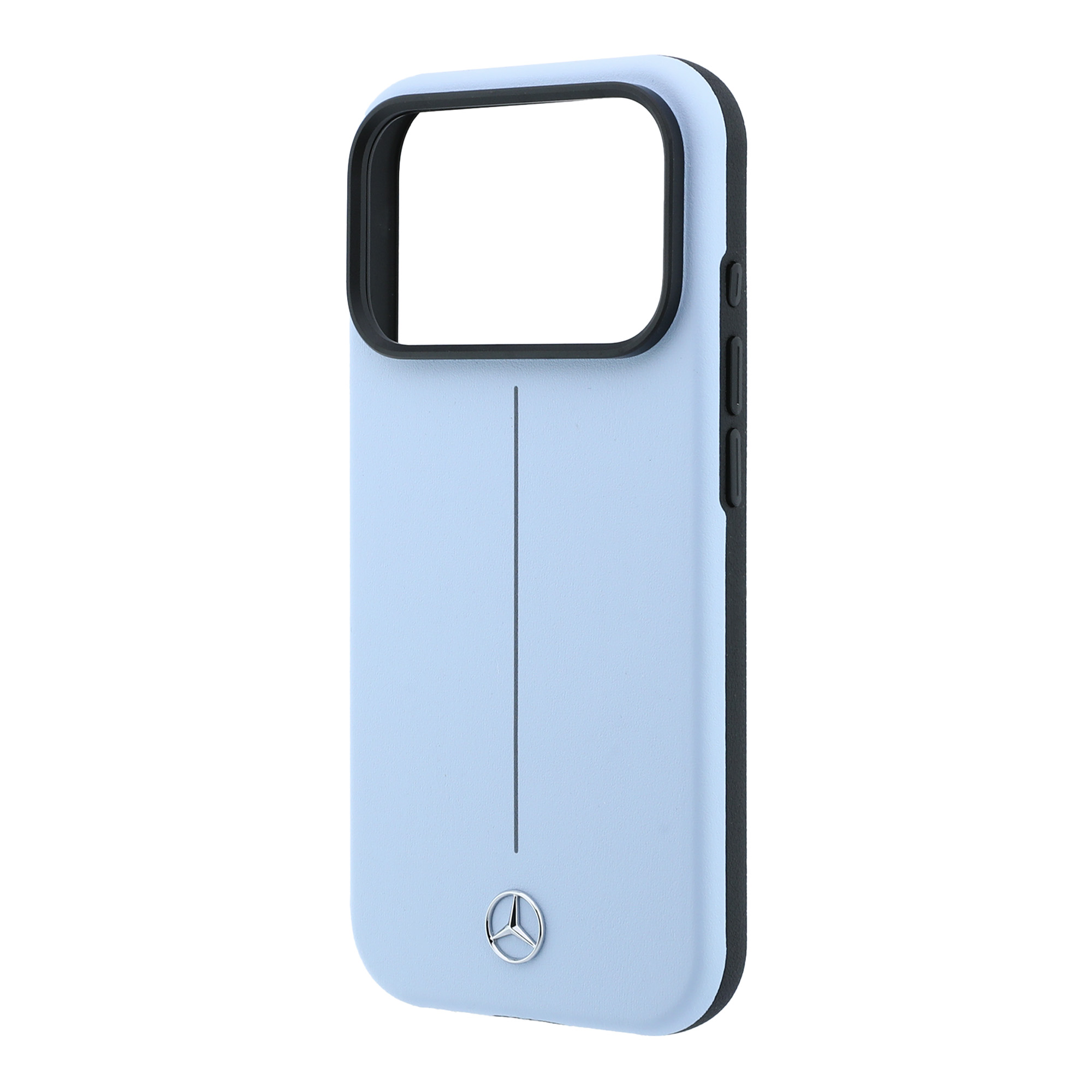 Dėklas Mercedes Leather Semi Wrap Iconic Line MagSafe Case for iPhone 18 Pro / 17 Pro – Mėlyna aprašymas - Prekės nuotrauka