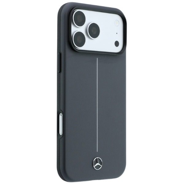 Dėklas Mercedes Leather Semi Wrap with Iconic Line MagSafe Case for iPhone 18 Pro Max / 17 Pro Max - Dark Gray aprašymas - Prekės nuotrauka