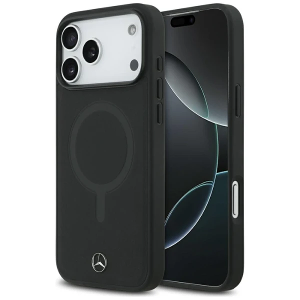 Dėklas Mercedes Plain Smooth Leather MagSafe skirtas Apple iPhone 17 Pro Max juodos spalvos aprašymas - Prekės nuotrauka