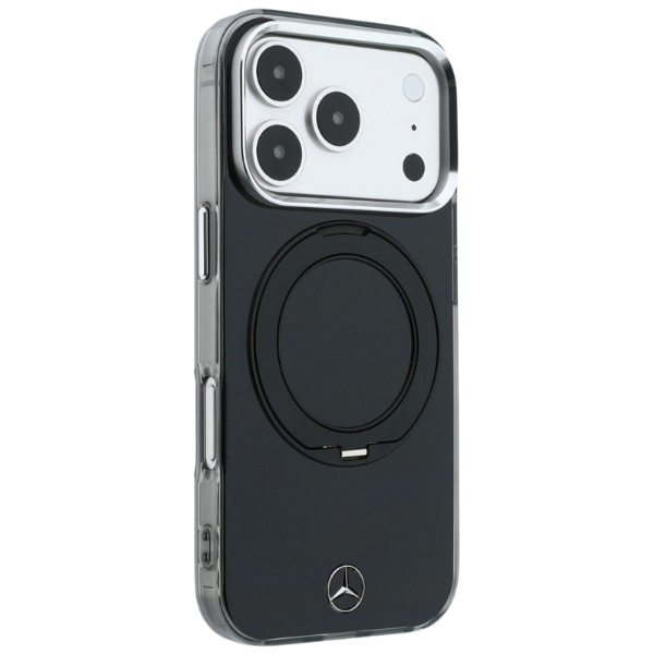 Dėklas Mercedes Ring Stand Iconic Logo MagSafe Case for iPhone 18 Pro / 17 Pro - Juodas aprašymas - Prekės nuotrauka