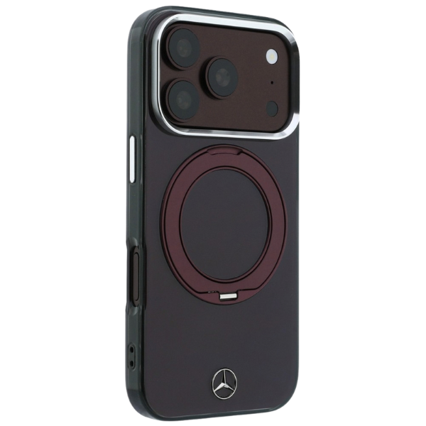 Dėklas Mercedes Ring Stand Iconic Logo MagSafe case for iPhone 18 Pro / 17 Pro - burgundy aprašymas - Prekės nuotrauka