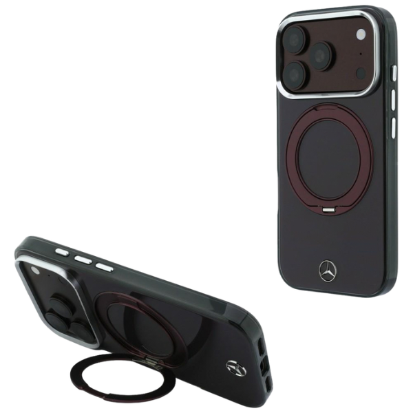 Dėklas Mercedes Ring Stand Iconic Logo MagSafe case for iPhone 18 Pro / 17 Pro - burgundy aprašymas - Prekės nuotrauka