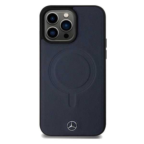 Mercedes Smooth Leather MagSafe dėklas, skirtas iPhone 15 Pro - Navy aprašymas - Prekės nuotrauka
