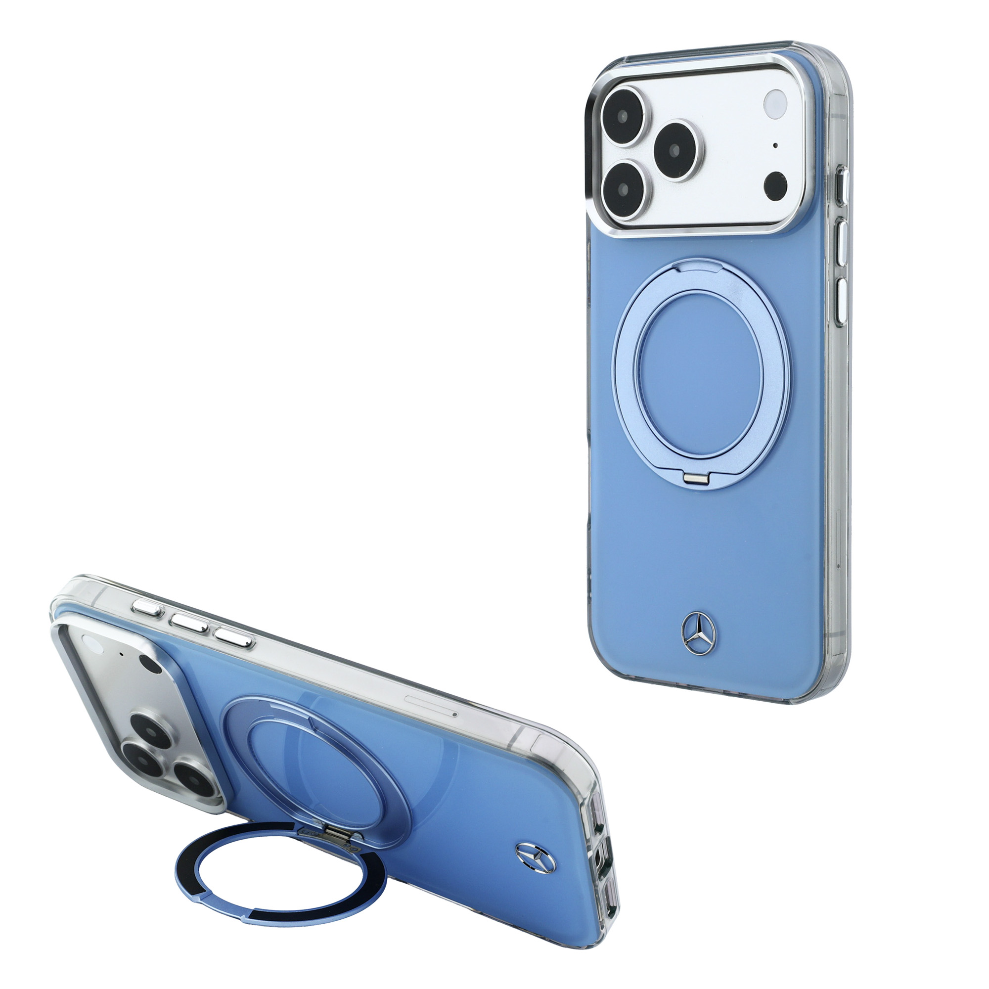 Dėklas Mercedes with ring Stand and Iconic Logo MagSafe case for iPhone 18 Pro Max / 17 Pro Max - mėlynas aprašymas - Prekės nuotrauka