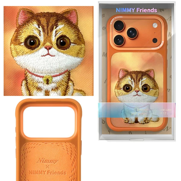 Dėklas Nimmy Big Eyed Pet 2.0 Cat case for iPhone 17 Pro Max - oranžinis aprašymas - Prekės nuotrauka