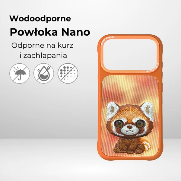 Dėklas Nimmy Big Eyed Pet 2.0 Raccoon case for iPhone 17 Pro - oranžinis aprašymas - Prekės nuotrauka