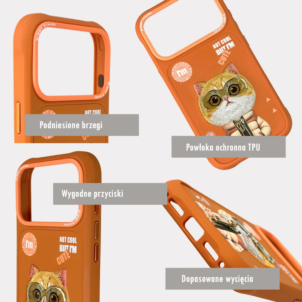 Dėklas Nimmy Cool&Cute 2.0 Cat Case for iPhone 17 Pro - Oranžinis aprašymas - Prekės nuotrauka