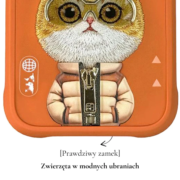 Dėklas Nimmy Cool&Cute 2.0 Cat Case for iPhone 17 Pro - Oranžinis aprašymas - Prekės nuotrauka