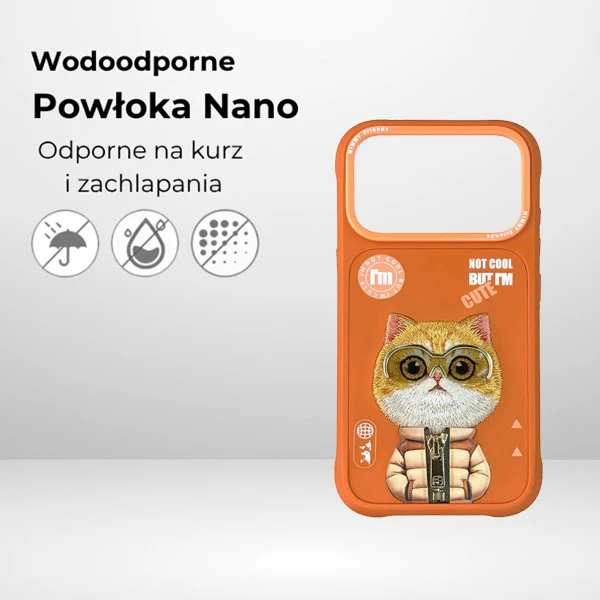 Dėklas Nimmy Cool&Cute 2.0 Cat Case for iPhone 17 Pro Max - Oranžinis aprašymas - Prekės nuotrauka