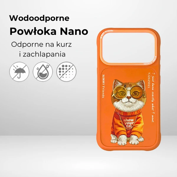 Dėklas Nimmy Glasses Cool Cat Case for iPhone 17 Pro - Oranžinis aprašymas - Prekės nuotrauka