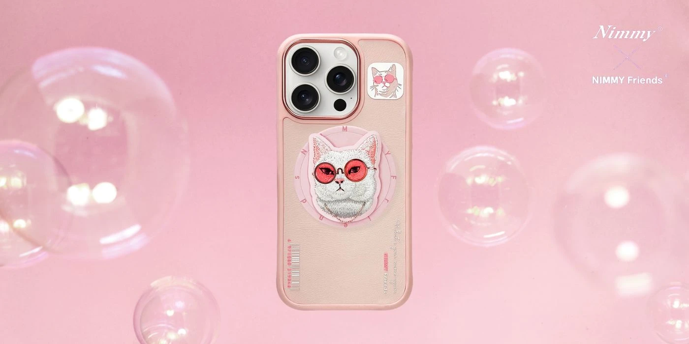 Dėklas Nimmy Glasses Cool Cat MagSafe Apple iPhone 16 rožinės spalvos aprašymas - Prekės nuotrauka