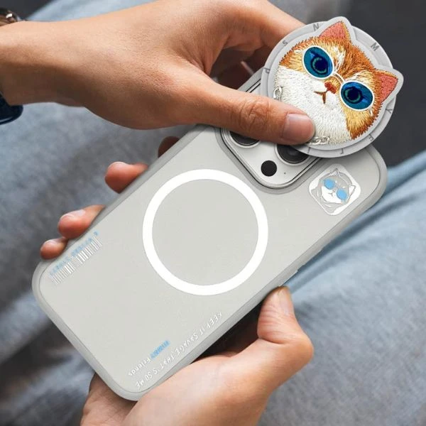 Nimmy Glasses Cool Cat MagSafe Apple iPhone 16 Pro dėklas telefonui pilkos spalvos aprašymas - Prekės nuotrauka