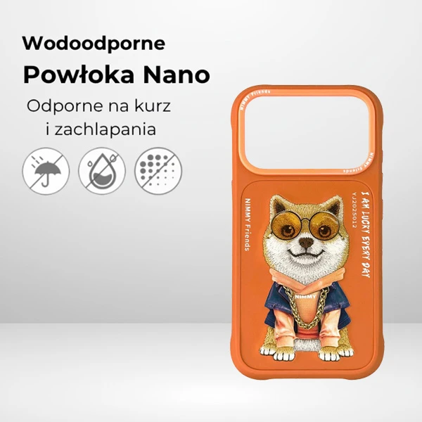 Dėklas Nimmy Glasses Cool Dog Case for iPhone 17 Pro Max - Oranžinis aprašymas - Prekės nuotrauka