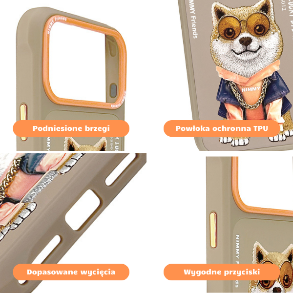 „Nimmy Glasses Cool“ dėklas, skirtas „iPhone 17 Pro“ – smėlio spalvos aprašymas - Prekės nuotrauka