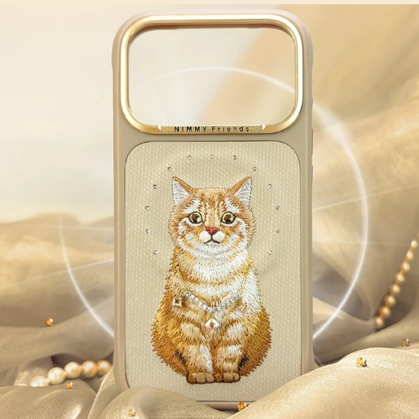 „Nimmy Lucky Fashion Cat“ „MagSafe“ dėklas, skirtas „iPhone 17 Pro“ – ruda aprašymas - Prekės nuotrauka