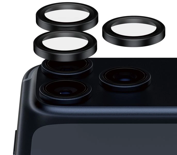 Panzer Glass PanzerGlass Hoops Ceramic II Camera Lens Glass for iPhone 17 Pro / 17 Pro Max / 16 Pro / 16 Pro Max - Juodas aprašymas - Prekės nuotrauka