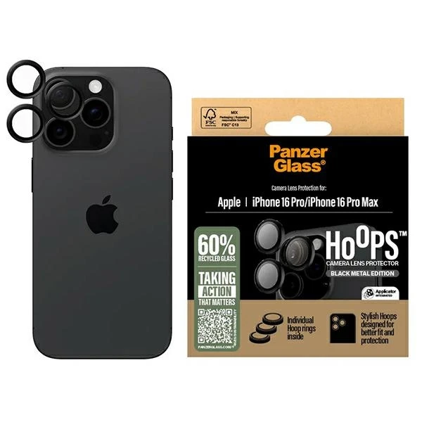 Panzer Glass PanzerGlass Hoops Juodas Objektyvo apsauga Apple iPhone 16 Pro 6.3