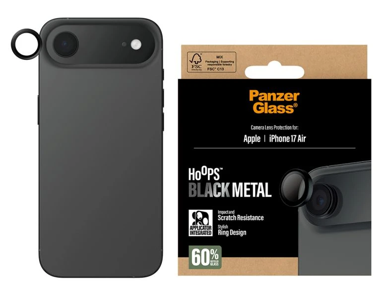 Panzer Glass „PanzerGlass Hoops Ceramic II“ grūdintas stiklas „iPhone Air“ objektyvui aprašymas - Prekės nuotrauka