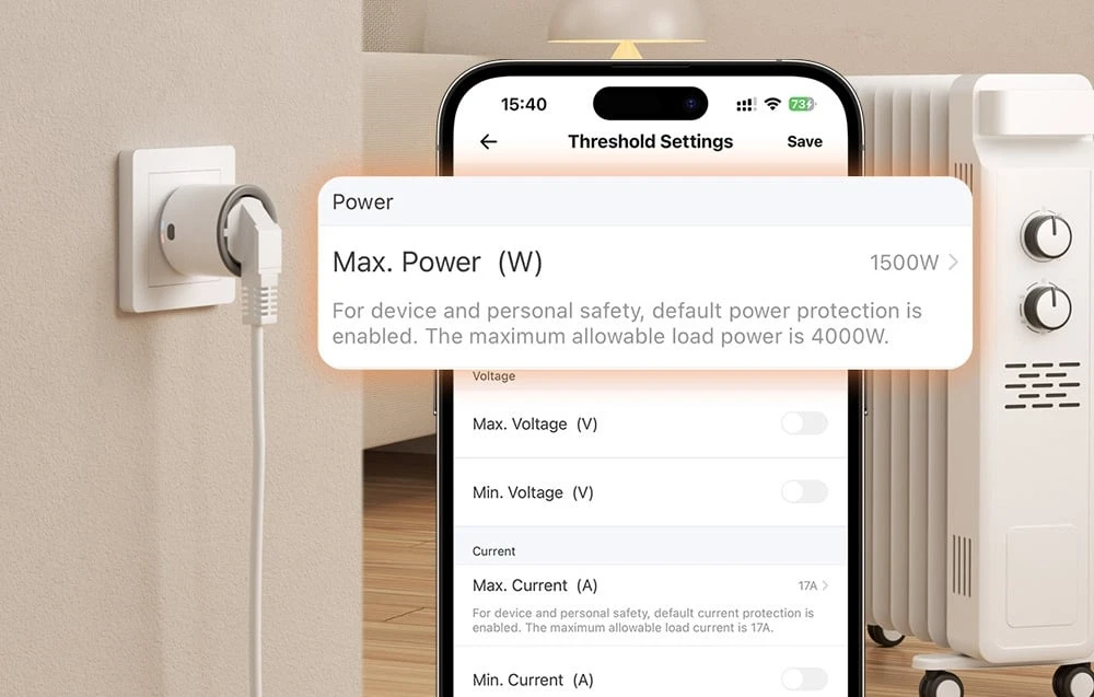 Sonoff S60ZBTPF ZigBee smart outlet aprašymas - Prekės nuotrauka