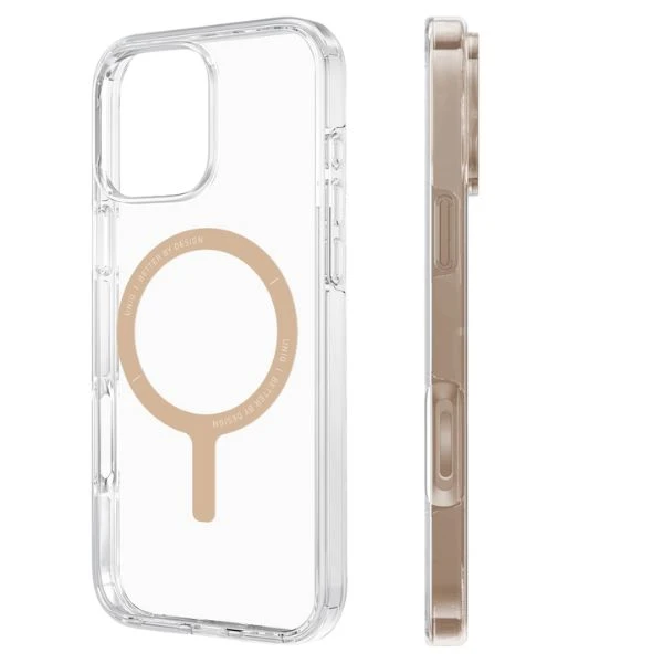 Uniq Clario Magclick įkrovimo dėklas, skirtas iPhone 16 Pro – skaidrus auksinis aprašymas - Prekės nuotrauka Uniq Clario Magclick įkrovimo dėklas, skirtas iPhone 16 Pro – skaidrus auksinis aprašymas - Prekės nuotrauka