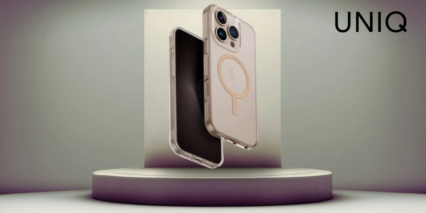 Uniq Clario Magclick įkrovimo dėklas, skirtas iPhone 16 Pro Max – skaidrus auksinis aprašymas - Prekės nuotrauka Uniq Clario Magclick įkrovimo dėklas, skirtas iPhone 16 Pro Max – skaidrus auksinis aprašymas - Prekės nuotrauka