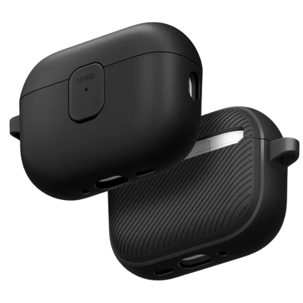 „Uniq Clyde“ dėklas, skirtas „AirPods Pro 3“ ausinėms – juodas ir pilkas aprašymas - Prekės nuotrauka