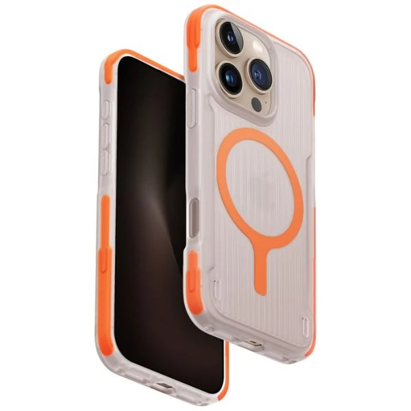 „Uniq Combat Active Magclick“ įkrovimo dėklas, skirtas „iPhone 16 Pro Max“ – oranžinis aprašymas - Prekės nuotrauka