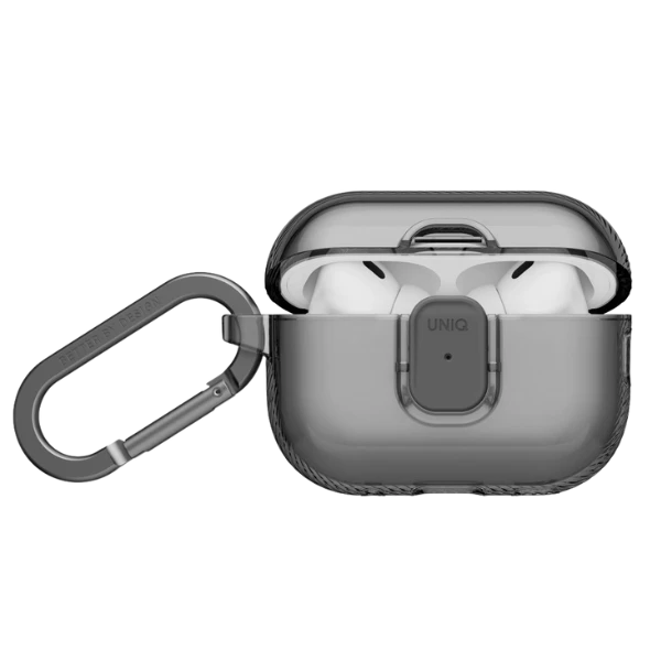 Dėklas Uniq Glase Pro Case for AirPods Pro 3 Lock Case - Transparent Juodas aprašymas - Prekės nuotrauka