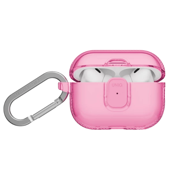 Dėklas Uniq Glase Pro Case for AirPods Pro 3 Lock Case - Transparent Rožinė aprašymas - Prekės nuotrauka