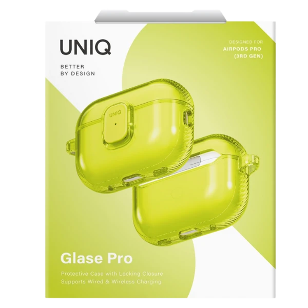 „Uniq Glase Pro“ dėklas, skirtas „AirPods Pro 3“ ausinėms, su užraktu – permatomas, geltonas aprašymas - Prekės nuotrauka „Uniq Glase Pro“ dėklas, skirtas „AirPods Pro 3“ ausinėms, su užraktu – permatomas, geltonas aprašymas - Prekės nuotrauka