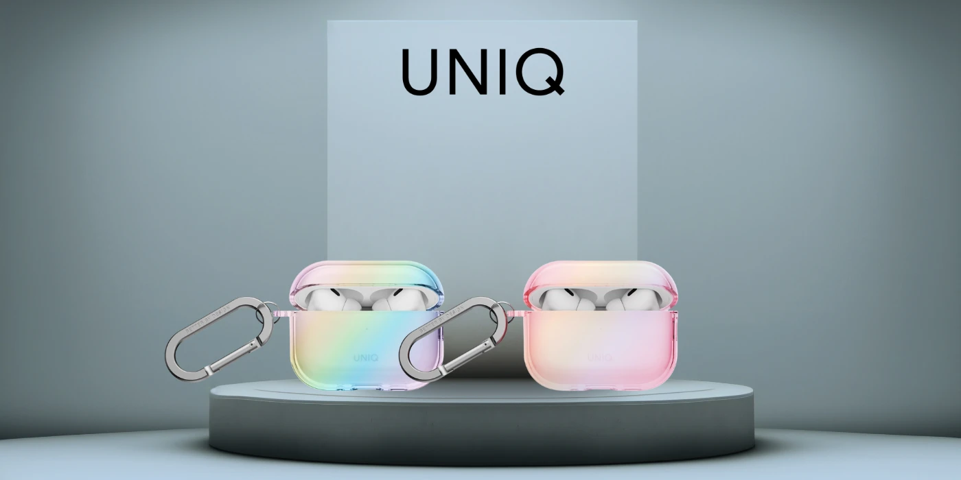 Dėklas Uniq Iridescia Hang Case for AirPods Pro 3 - Transparent Multicolor aprašymas - Prekės nuotrauka